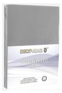 Nephrite szürke gumis lepedő, 80/90 x 200 cm - DecoKing