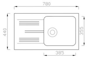 Lewis & Cook M78-435BI Gránit Mosogató + Design csap + Dugóemelő (Fehér)