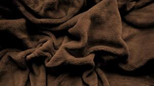KARÁCSONYI RÉNSZARVAS barna mikroplüss ágynemű + SOFT sötétbarna mikroplüss lepedő 90x200 cm