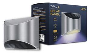 Zelux LED Szolár napelemes fali lámpa EZÜST