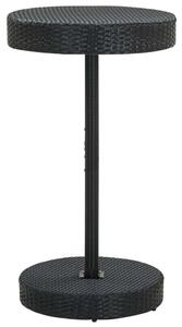 VidaXL Polyrattan Kerti Asztal - Fekete - Ø60,5 x 106 cm
