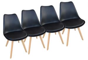 Skandináv stílusú fekete szék szett BASIC 3+1 INGYEN!