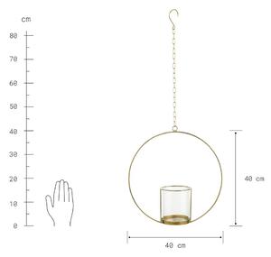 LUNA dekorgyűrű üveg gyertyatartóval, arany Ø 40cm
