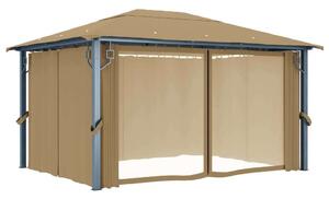 VidaXL alumíniumpavilon függönnyel 400 x 300 cm, tópszínű