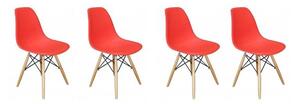Skandináv stílusú piros szék szett CLASSIC 3+1 INGYEN!