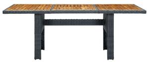 VidaXL Kertasztal - Akácfa - Polyrattan - 200x100cm