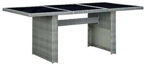 VidaXL Polyrattan Kerti Asztal - Edzett Üveg - 200x100 cm