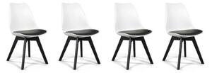 Skandináv stílusú fehér-fekete szék készlet Dark-BASIC 3+1 INGYEN!