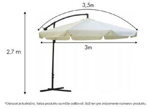 Összecsukható kerti napernyő 350 cm GREY