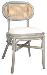 Rattan Étkezőszék - 2 db - Szürke - Krém párna