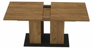KONDELA Étkezőasztal, tölgy craft arany/grafit szürke, 155-204x86 cm, FIDEL
