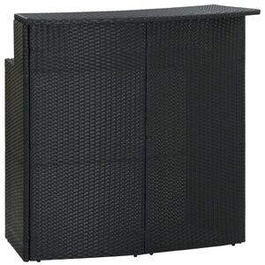 VidaXL fekete polyrattan kerti bárasztal 120 x 55 x 110 cm