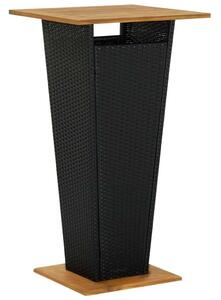 VidaXL fekete polyrattan és tömör akácfa bárasztal 60 x 60 x 110 cm