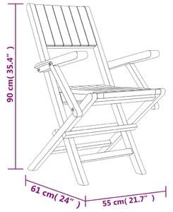 VidaXL 8 db tömör tíkfa összecsukható kerti szék 55 x 61 x 90 cm