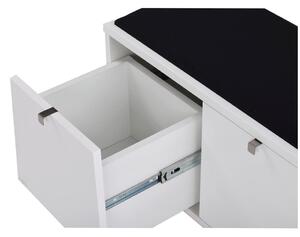 Confetti fehér ülőpad tárolóhellyel és fekete ülőrésszel, szélesség 106 cm - Rowico