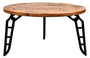 Flintstone dohányzóasztal mangófa lappal, ⌀ 80 cm - LABEL51