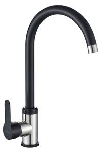 Invena Iron, szabadon álló mosogató csaptelep, fekete-acél, INV-BZ-53-L04-L