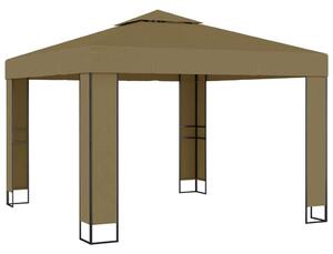VidaXL dupla tetős pavilon 3 x 3 x 2,7 m, 180 g/m², tópszínű
