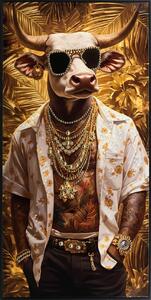 Golden Bull– keretezett, lakkozott vászonkép