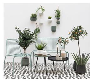Oval matt zöld fali kerámia virágcserép - PT LIVING