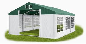 Party sátor 5x6m - Premium - acél csőszerkezetű konstrukció, fehér zöld tetővel