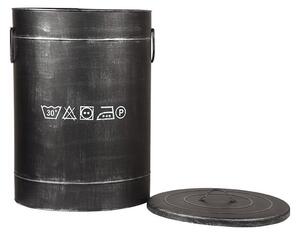 Fekete fém szennyestartó, ⌀ 40 cm - LABEL51