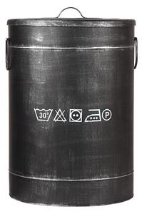 Fekete fém szennyestartó, ⌀ 40 cm - LABEL51