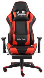VidaXL piros PVC forgó gamer szék lábtartóval