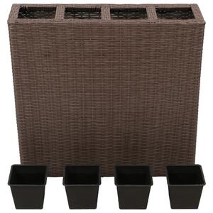 VidaXL Polyrattan Magaságyás - 2 db, 8 Kaspó - Barna