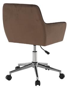 KONDELA Irodai szék, barna Velvet anyag/króm, HAGRID NEW
