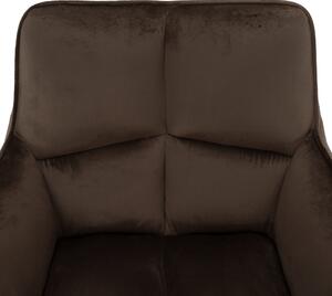 KONDELA Irodai szék, barna Velvet anyag/króm, HAGRID NEW