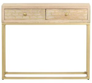 VidaXL aranyszínű tömör mangófa tálalóasztal 90 x 30 x 75 cm