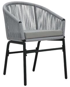 VidaXL Kert Szék - PE Rattan - Antracitszürke - 2 db