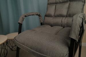 Állítható fotel lábtartóval Dark Grey Perfetto