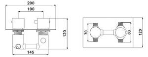 Mexen Cube falsík alatti termosztátos zuhany csaptelep - arany (77502-50)