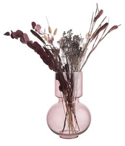 BELLA üveg váza, rózsaszín 30 cm