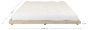 Dock Comfort Mat Black/Black borovi fenyőfa franciaágy matraccal és tatamival, 140 x 200 cm - Karup Design