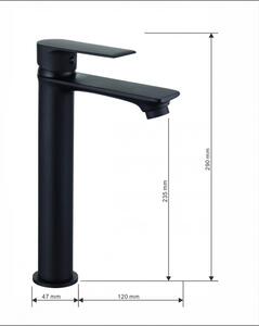 Mexen Royo magasított fürdőszobai mosdó csaptelep - fekete (72210-70)