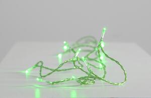 Dekorációs LED elemes világítás, 15 LED, 2,1 m, zöld