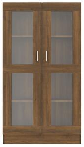 VidaXL barna tölgy színű szerelt fa vitrinszekrény 82,5x30,5x150 cm