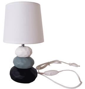 KONDELA Asztali lámpa, fehér/kék/fekete, LENUS