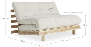 Roots bézs len kinyitható kanapé 140 cm - Karup Design
