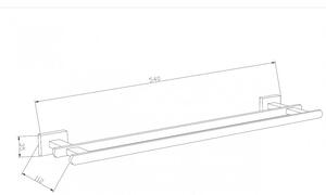 Mexen Arno fali törölközőtartó - dupla - 50 cm - króm (7020725-00)