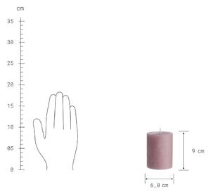 RUSTIC gyertya, rózsaszín 9cm