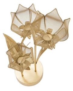 Flowery aranyszínű gyertyatartó vasból, magasság 66 cm - Mauro Ferretti