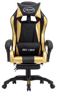 VidaXL Gamer szék - Arany/Fekete - Lábtartóval