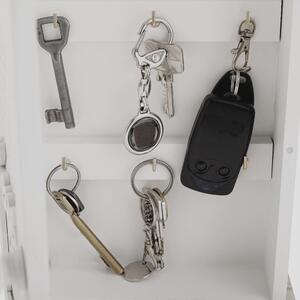 KONDELA Vintage kulcstartó szekrény, fehér/természetes, DODOMA