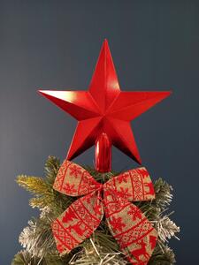 Karácsonyfa csúcsdísz - 20 cm csillag alakú RED