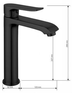 Mexen Ponte magasított fürdőszobai mosdó csaptelep - fekete (72710-70)