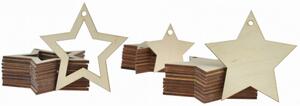 Fából készült karácsonyi csillagok, 30 darabos készlet